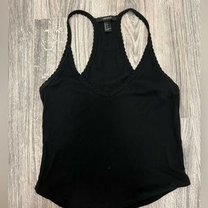 Forever 21 Black Lettuce Trim Tank